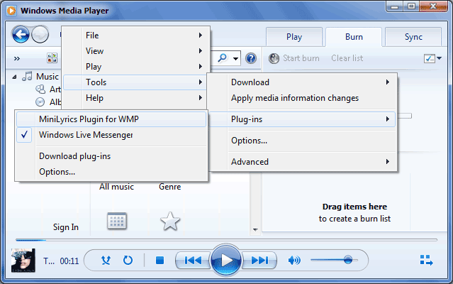 visualisation for windows media player